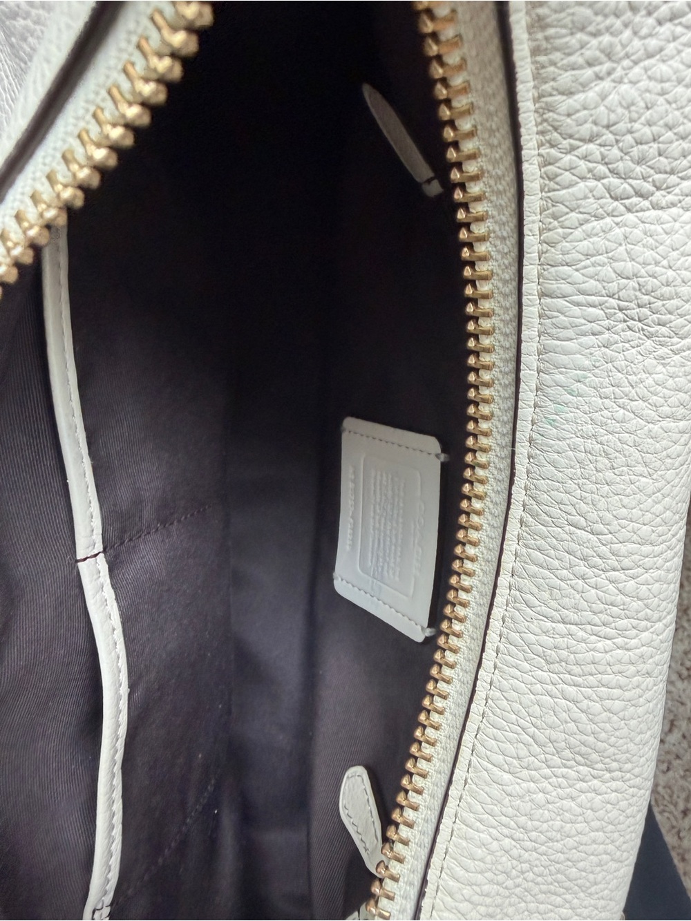 Coach Pebbled Leather Hobo in Light Cream with Gold Hardware - Picture 3 of 6
